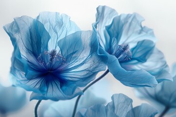 Wall Mural - Blue Flowers Macro Photography