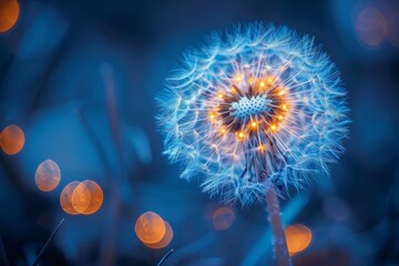 Canvas Print - Dandelion with Glowing Lights