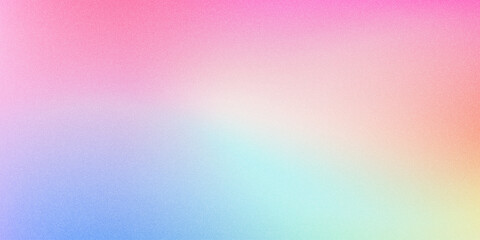 Poster - Color gradient background, abstract light blue and pink grain gradation with noise texture