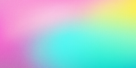 Poster - Color gradient background, abstract fresh green grain gradation with pink and yellow spot on noise texture