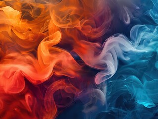Poster - Abstract image of swirling smoke in various shades of blue and purple.