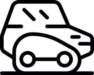 Poster - Icon of an autonomous shuttle moving on the road, designed with a bold outline for a modern and minimalist look