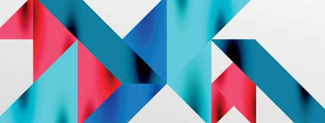 Wall Mural - Tech minimal overlapping triangle shapes elements geometric graphic pattern