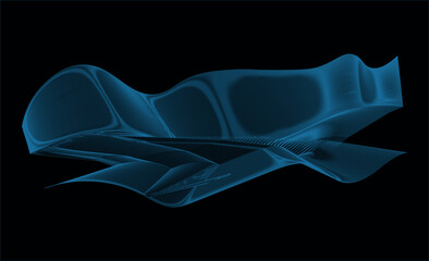 Fototapete - abstraction design dark background waves graphics