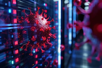 Poster - a virus in a server room