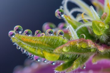 Canvas Print - a plant with water droplets on it