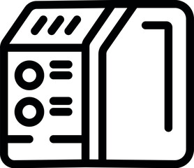 Canvas Print - Line art icon of a microwave oven, ideal for representing cooking and food preparation