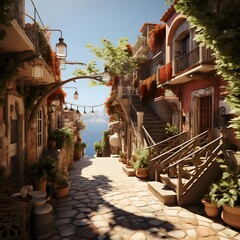 Wall Mural - Old town in Greece, Crete island, Europe. Beautiful street view.