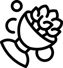 Poster - Line art icon of a brain floating in a bowl, suggesting innovative thinking