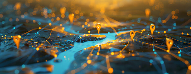 GPS, tracking, location markers, digital location information, and mapping technology concept design