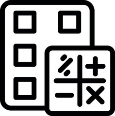Poster - Simple calculator icon with basic mathematical operations, perfect for representing calculation or mathematics