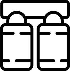 Poster - Simple line icon representing two empty seats in a train, subway or metro