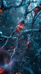 Poster - Detailed Look at the Internal Network of Nerves With Fairy Lights and Volumetric Rays