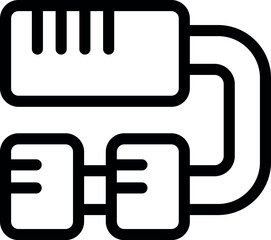 Poster - simple icon of a server connecting to two hard drives with a cable, representing data storage and ac