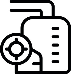 Poster - Simple icon of a data center server rack with a target on it, representing targeted storage solutions