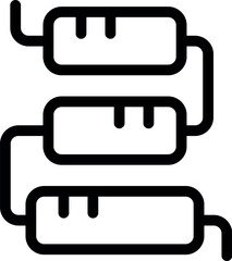 Poster - Simple black and white icon of a battery with three charge levels and connecting lines