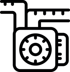 Wall Mural - Line icon of a gas meter, representing the concept of monitoring gas usage