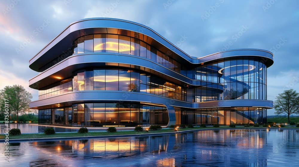 Exterior architecture of sleek, sophisticated, modern building, luxury ...