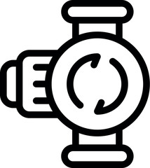 Poster - Line art icon of a water pump representing water circulating