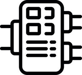 Poster - Simple icon of an electric panel connecting to the power grid, providing electricity