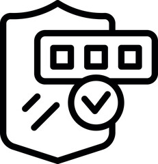 Poster - Shield is protecting a password with a check mark icon, ensuring secure access and data protection