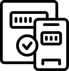 Poster - Simple icon of a mobile application checking the reading of an electricity meter