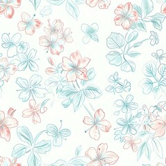  Contemporary Watercolor Floral Fabric Print
