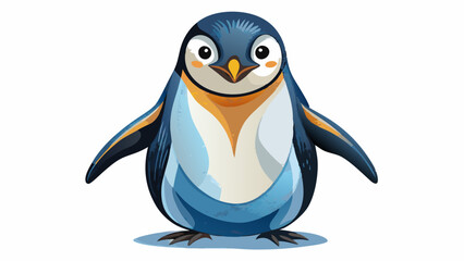 Wall Mural - A Watercolor Penguin, Close up, White Background 