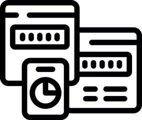 Poster - Business concept icon of a businessman analyzing financial data charts using laptop and smartphone