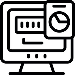 Poster - Computer displaying a password protected interface with a statistical analysis chart overlay, emphasizing data security