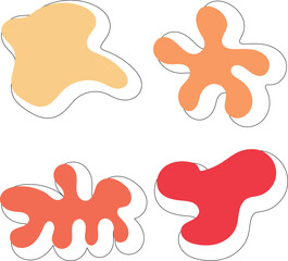 Poster - Multicolored blots with outline on isolated background
