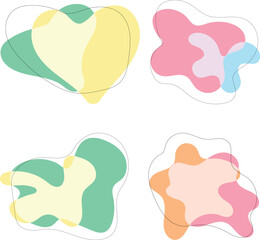 Poster - Multicolored blots with outline on isolated background