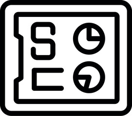 Poster - Simple, thick line vector icon representing a business dashboard showing key performance indicators