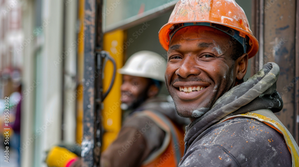 builders are installing windows Stock Photo | Adobe Stock