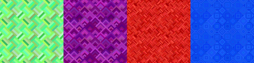 Poster - Seamless color geometric pattern set