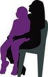© turkishblue - a woman and girl sitting body silhouette vector