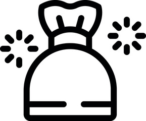 Poster - Line icon of a money bag surrounded by rotating stars representing investment growth