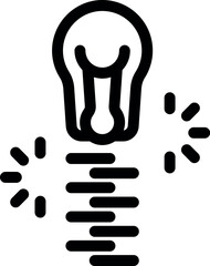 Sticker - Light bulb is shining and moving fast, giving the idea of fast thinking and bright ideas