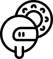 Poster - Line art icon of a smart home control panel managing a thermostat, perfect for websites and apps