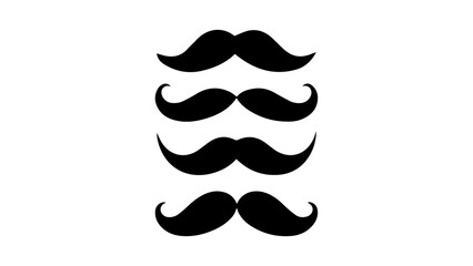 set of mustaches, set of simple shape mustaches
