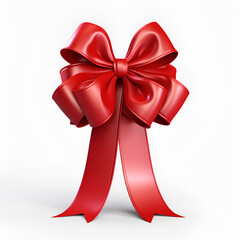 Poster - red bow isolated on white