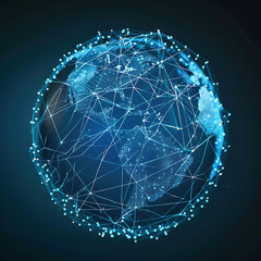 Wall Mural - Stylized Digital Art of Global Network Connectivity