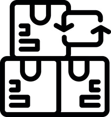 Poster - Line icon of cardboard boxes with arrows showing import and export business