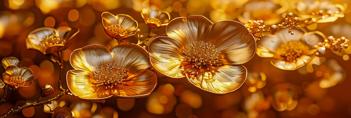 Sticker - Bright yellow hibiscus flowers with green leaves in a sunny garden