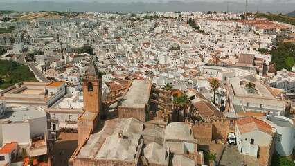 Wall Mural - Fountain on Plaza de Espana in Vejer de la Frontera town in Andalusia, Spain