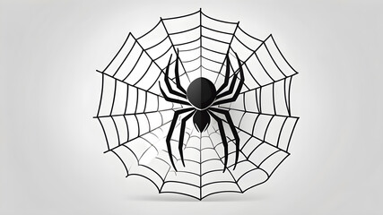 Spider web logo icon on white background, Generative AI