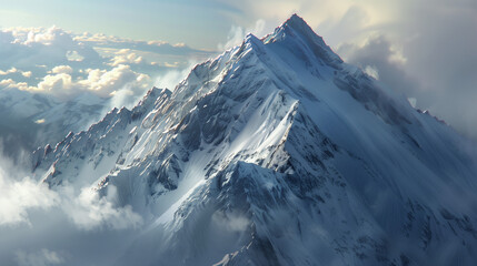 Wall Mural - An aerial photo on a mountain peak