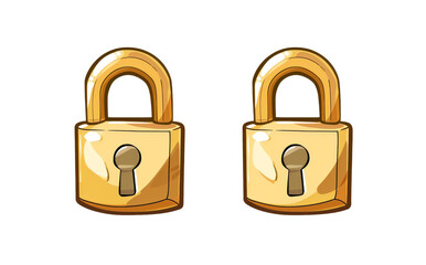 An image of a secure metal lock on a white background for security and protection concepts