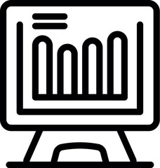 Poster - Desktop computer displaying a bar chart representing growing data analysis