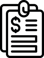 Poster - Line icon representing financial statements being held together, emphasizing the concept of invoices and billing